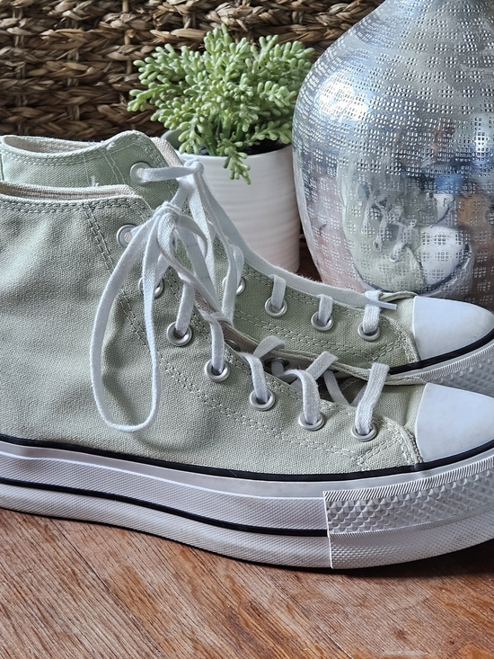 Converse Shoes - Light Sage Green High-Top Converse Sneakers - Casual Women’s Shoes